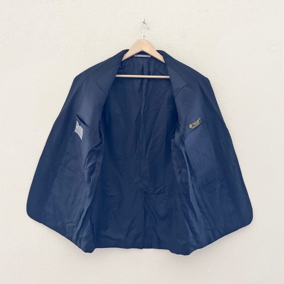 Loro Piana Hickey Freeman Sport Coat Blazer Jacket Wool Stripe Navy Classic 39 R - Picture 10 of 14